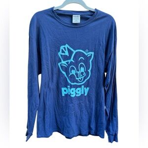 Piggly Wiggly Women's Long Sleeve Big On The Pig HHI SC T Shirt Top Size Large